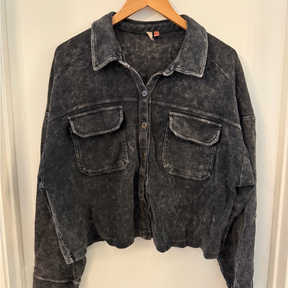 Pilcro Washed Black Shacket